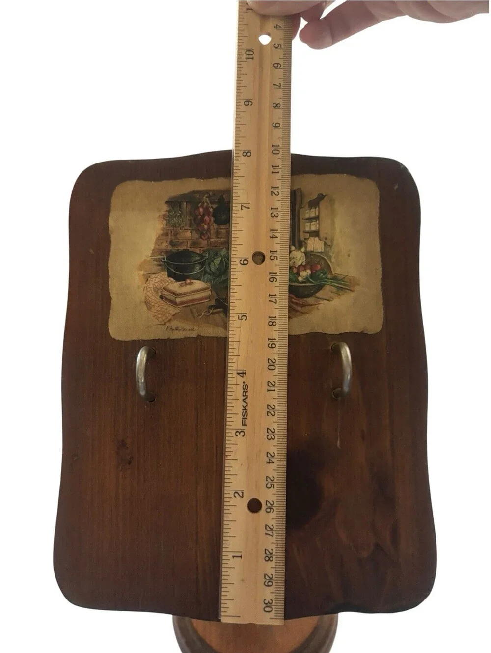 Vintage Wooden Recipe Book Holder Stand With Pages. 1960s.